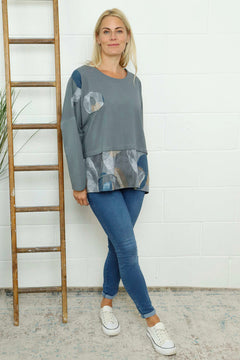 Doretta Cotton Top Mid Grey