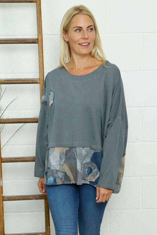 Doretta Cotton Top Mid Grey - Image 2