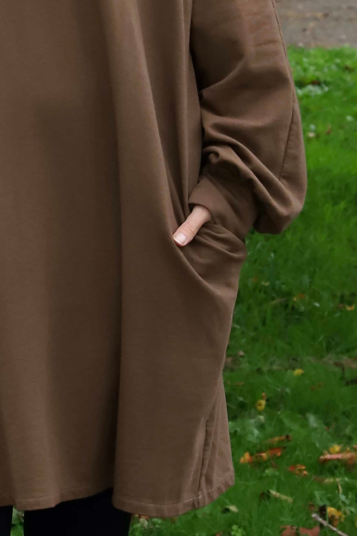 Susan Quarter Zip Cotton Sweatshirt Nutmeg