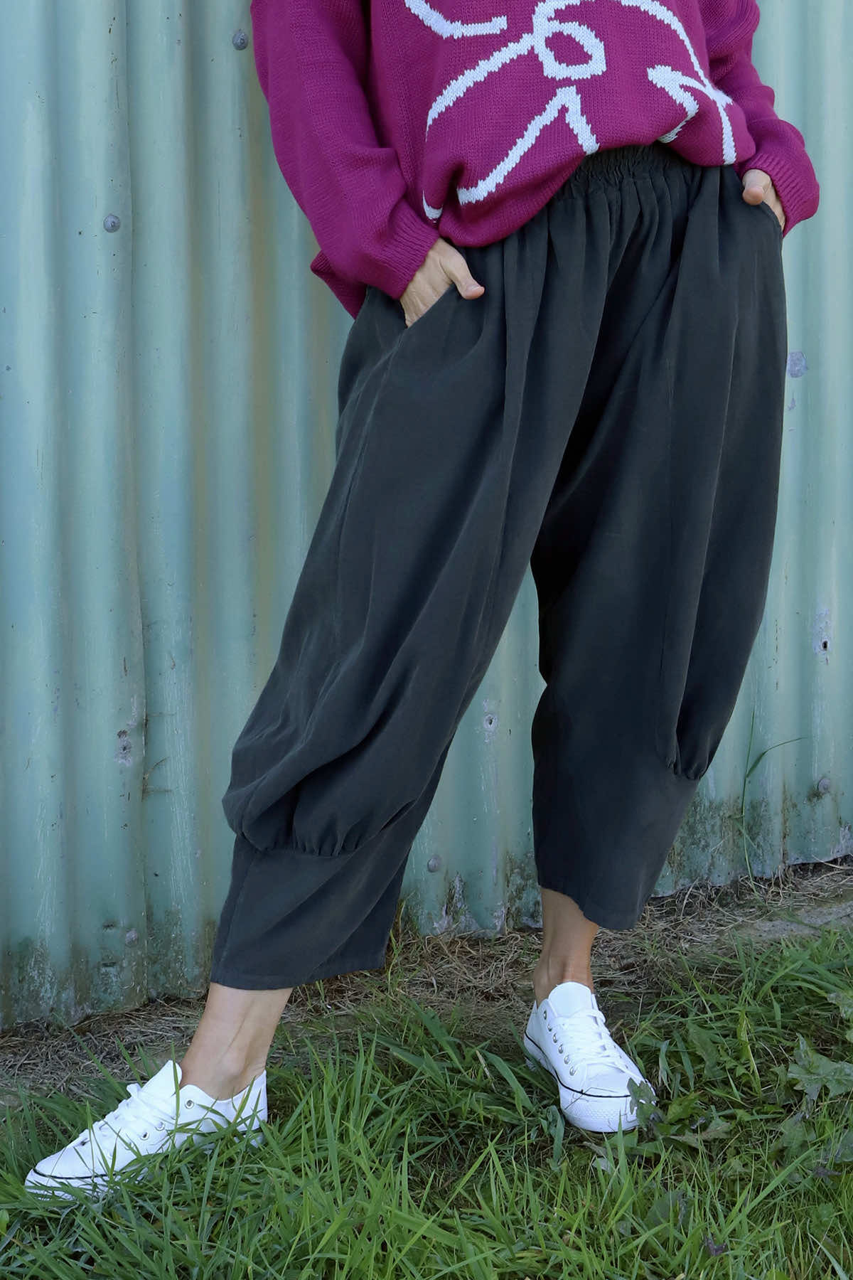 Olwen Needlecord Trousers Charcoal