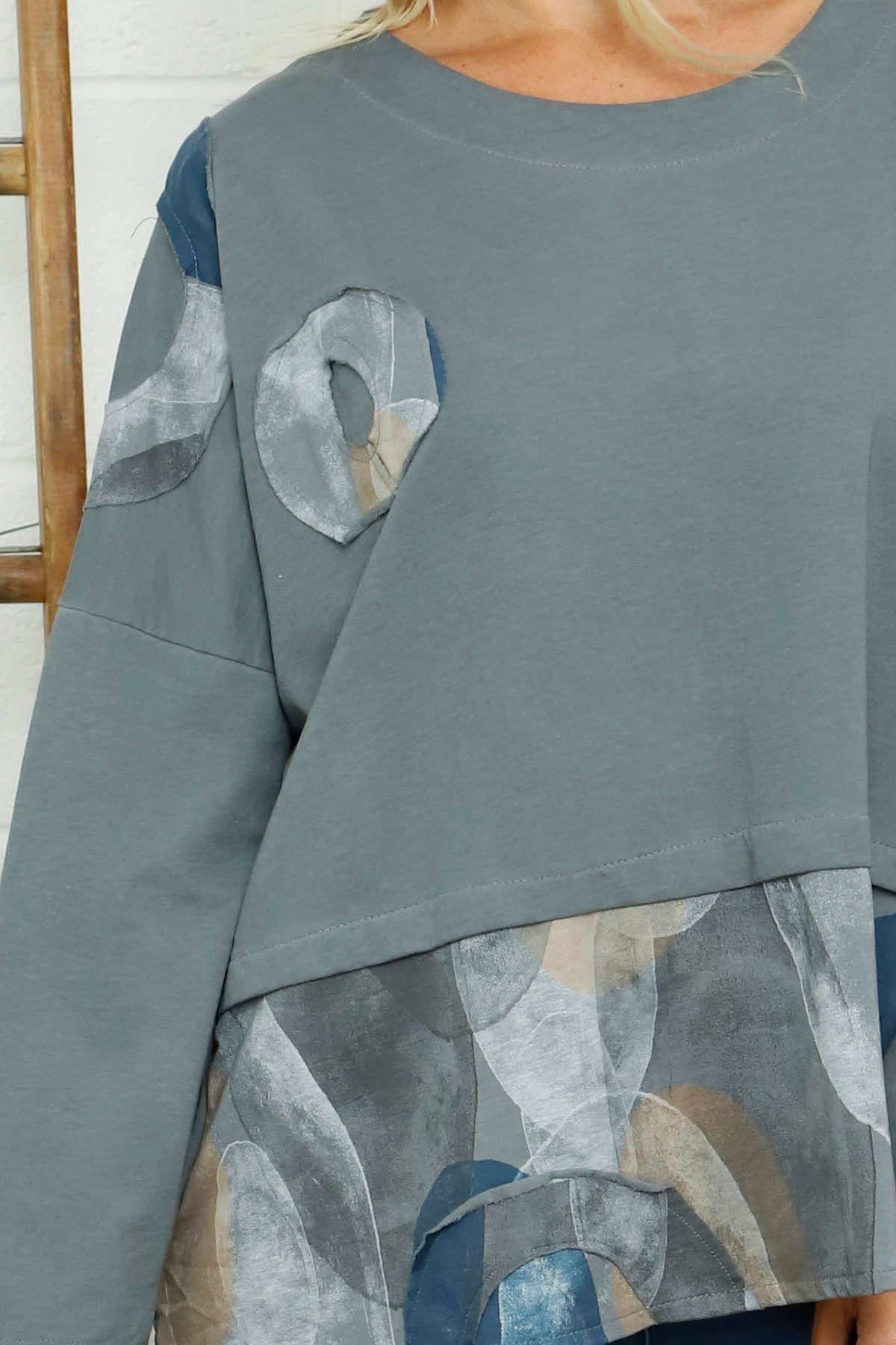 Doretta Cotton Top Mid Grey