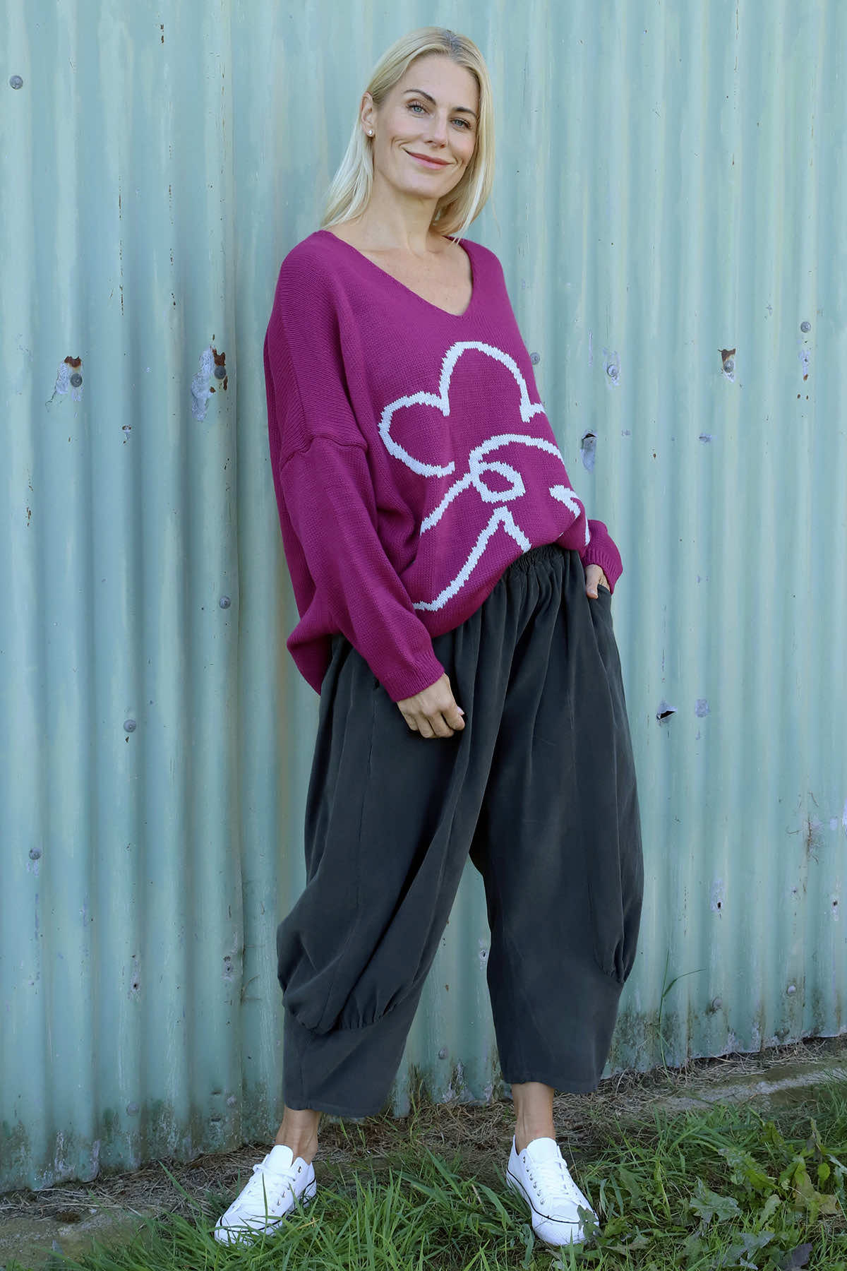 Olwen Needlecord Trousers Charcoal