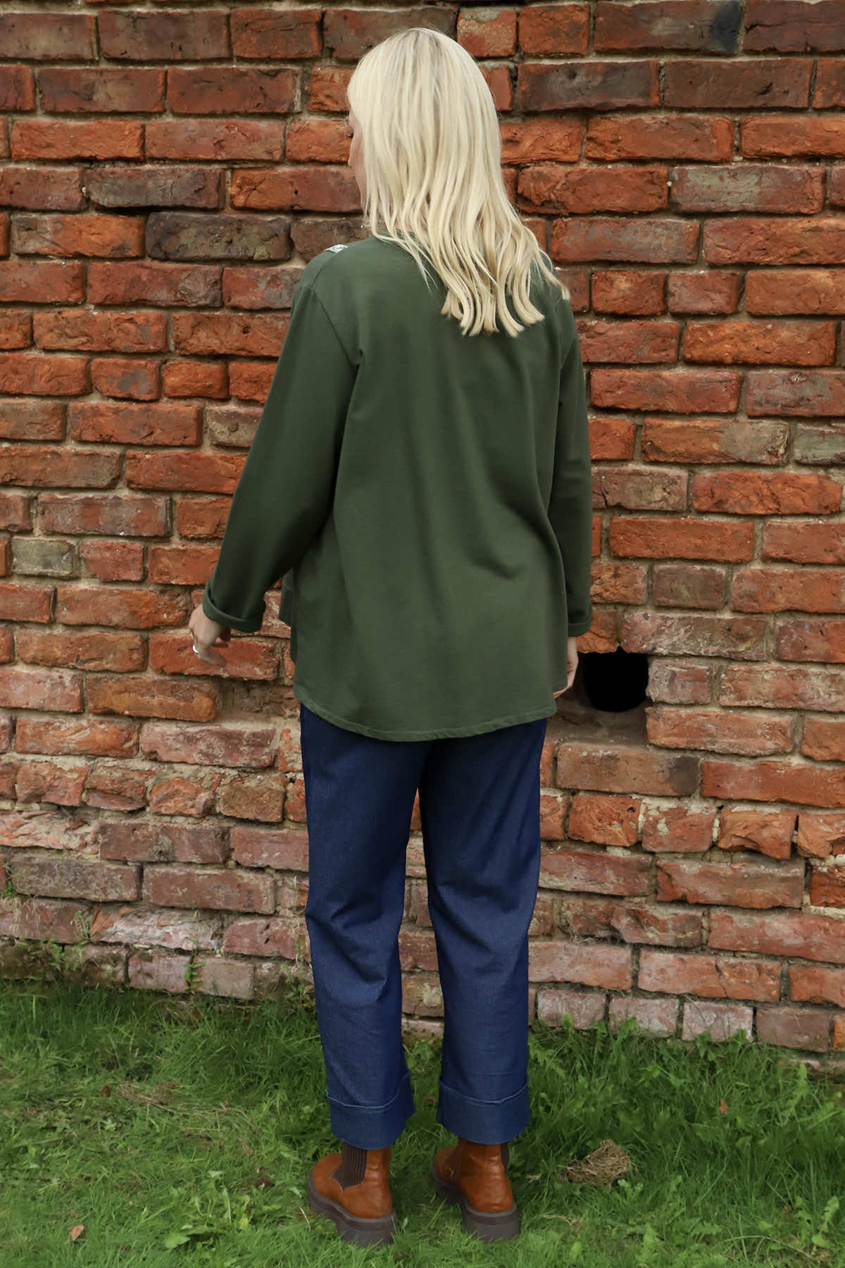 Barbara Pocket Cotton Top Khaki