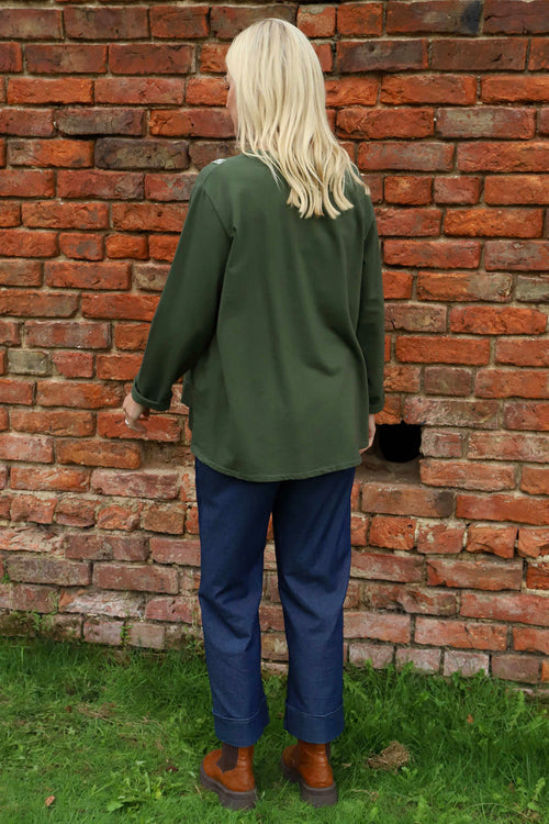 Barbara Pocket Cotton Top Khaki - Image 4