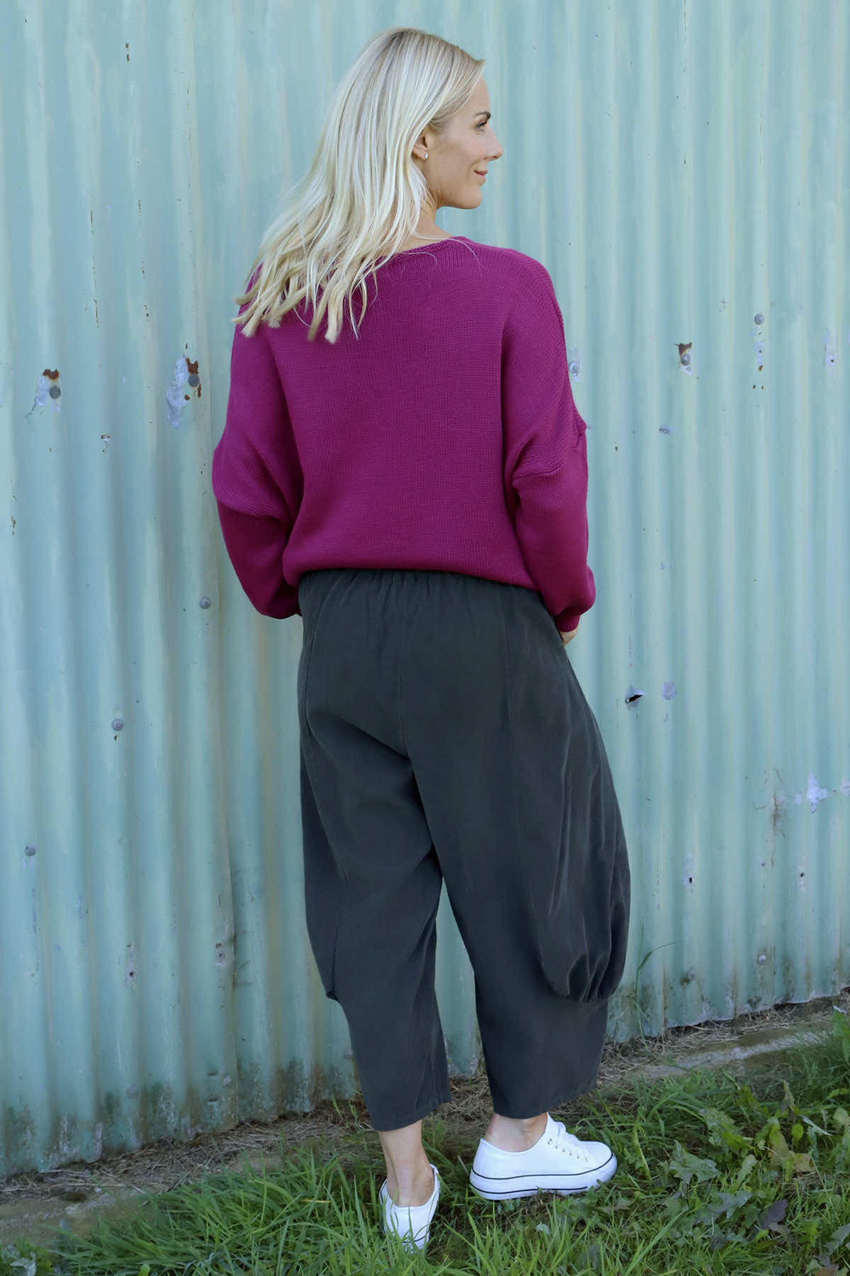 Olwen Needlecord Trousers Charcoal