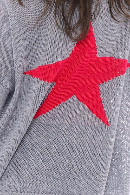 Alfano Cotton Star Knit Jumper Grey - Image 7