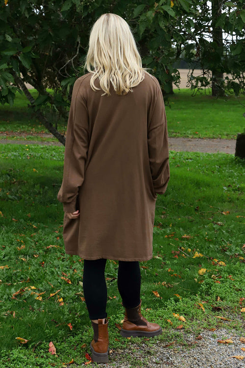 Susan Quarter Zip Cotton Sweatshirt Nutmeg - Image 4