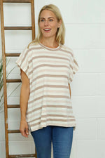 Winona Stripe Knit Top Stone Stone - Winona Stripe Knit Top Stone