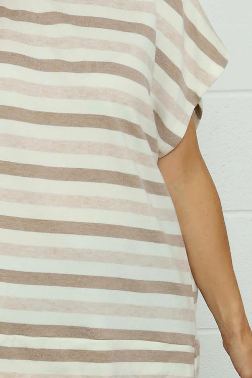 Winona Stripe Knit Top Stone - Image 3