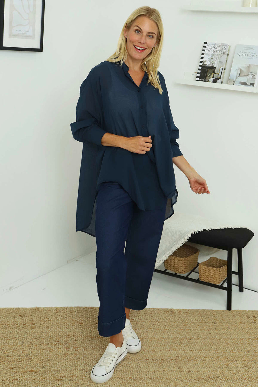 Johanna Cotton Shirt Navy