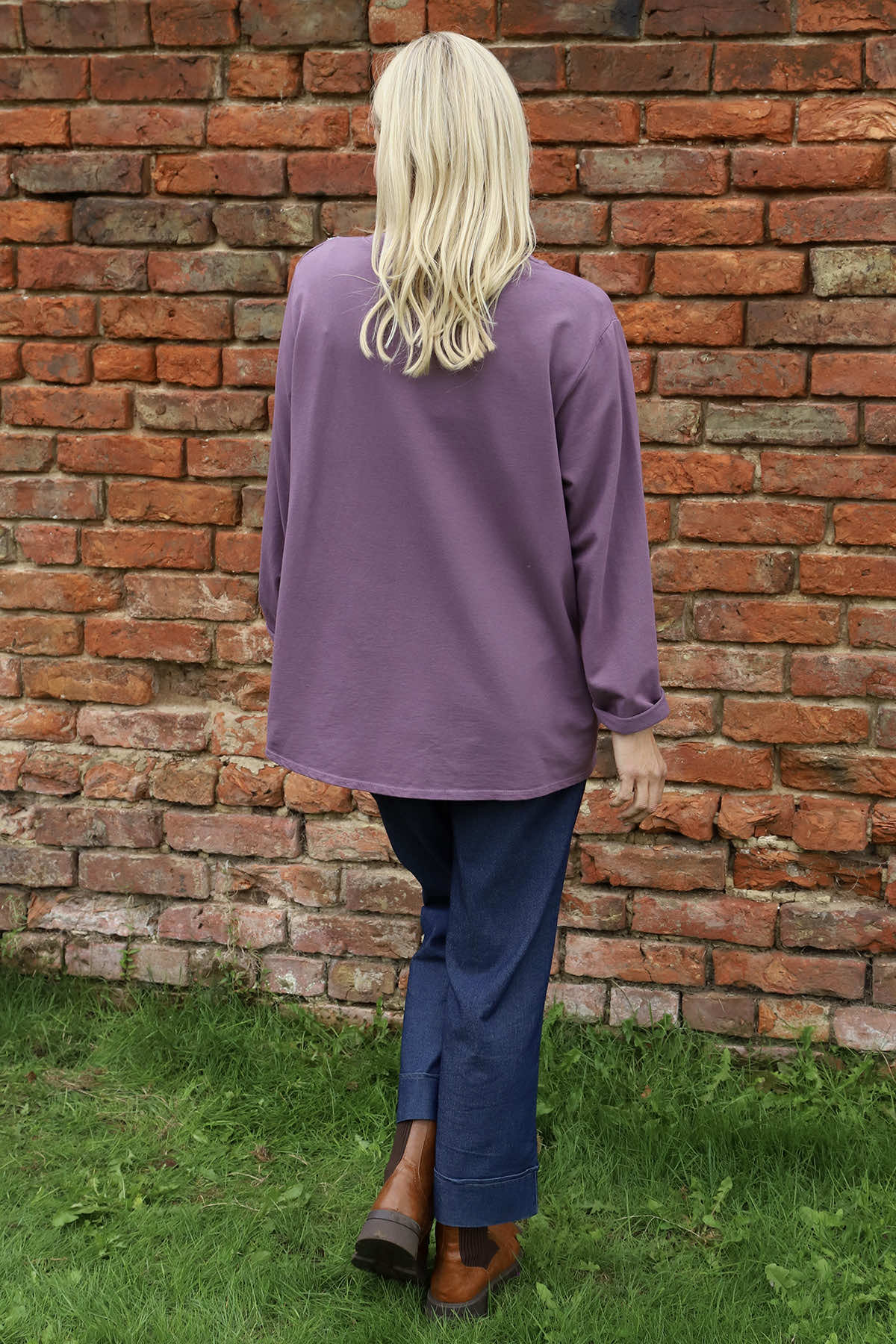 Barbara Pocket Cotton Top Purple