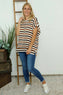 Winona Stripe Knit Top Nutmeg