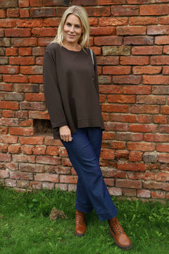 Barbara Pocket Cotton Top Cocoa