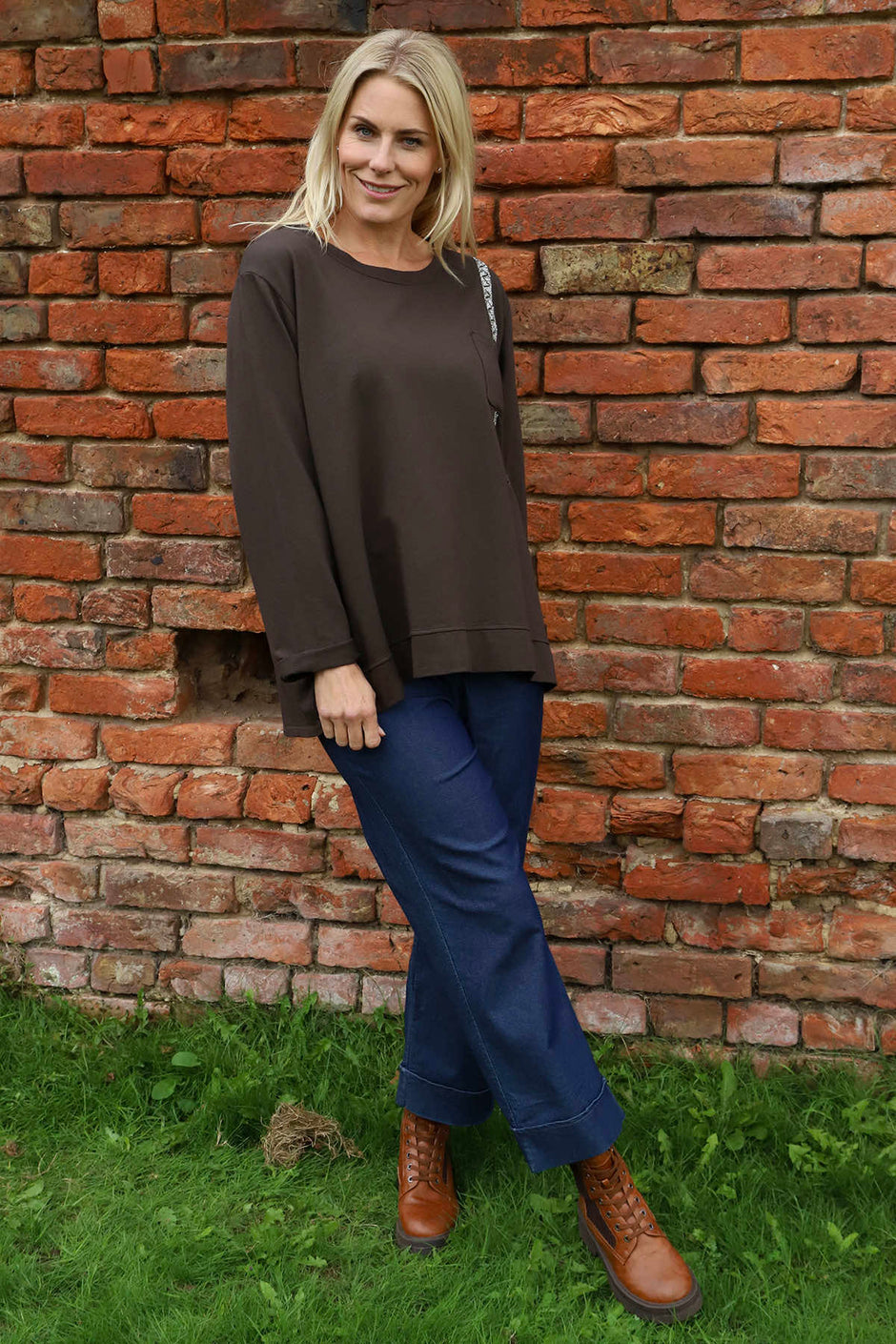 Barbara Pocket Cotton Top Cocoa