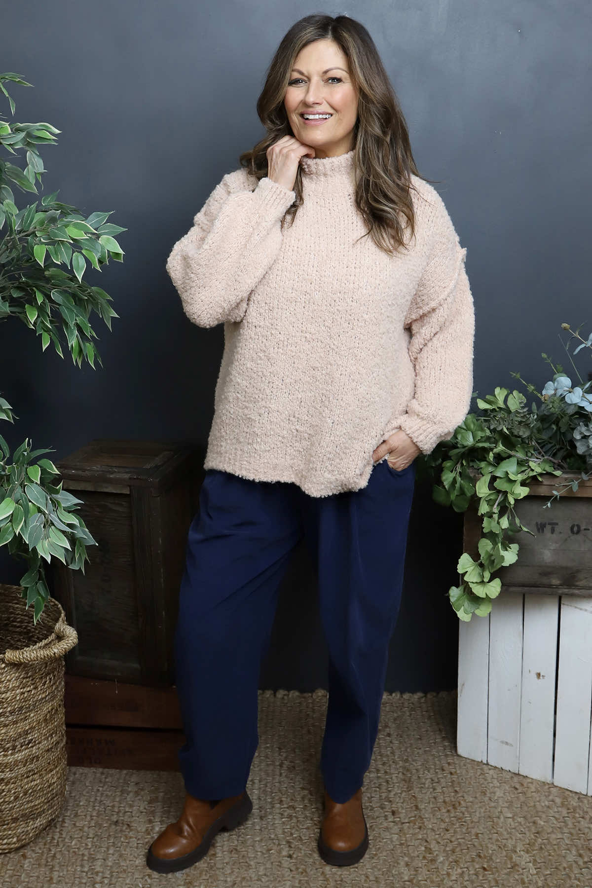 Melesina Boucle Jumper Pink