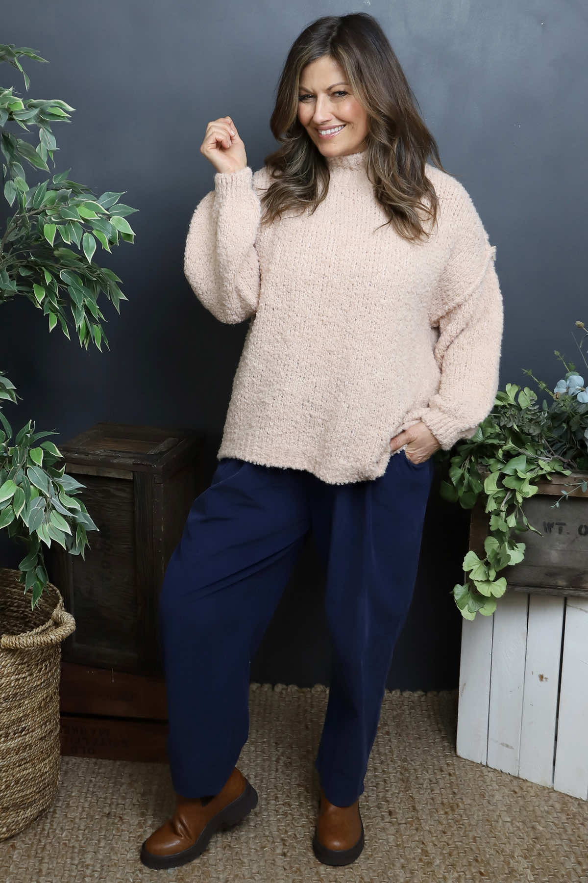 Melesina Boucle Jumper Pink