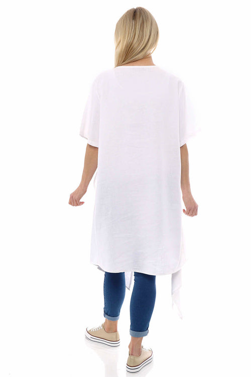 Avabella Asymmetric Linen Tunic White - Image 6