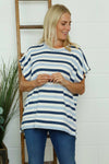 Winona Stripe Knit Top Blue