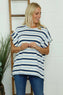 Winona Stripe Knit Top Blue
