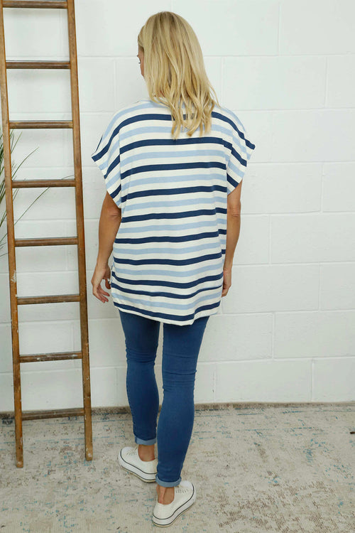 Winona Stripe Knit Top Blue - Image 4