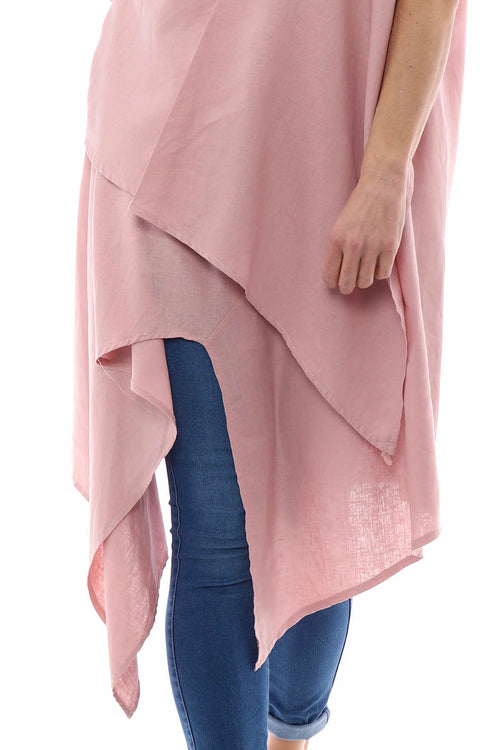 Avabella Asymmetric Linen Tunic Pink - Image 3