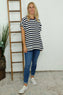 Winona Stripe Knit Top Navy