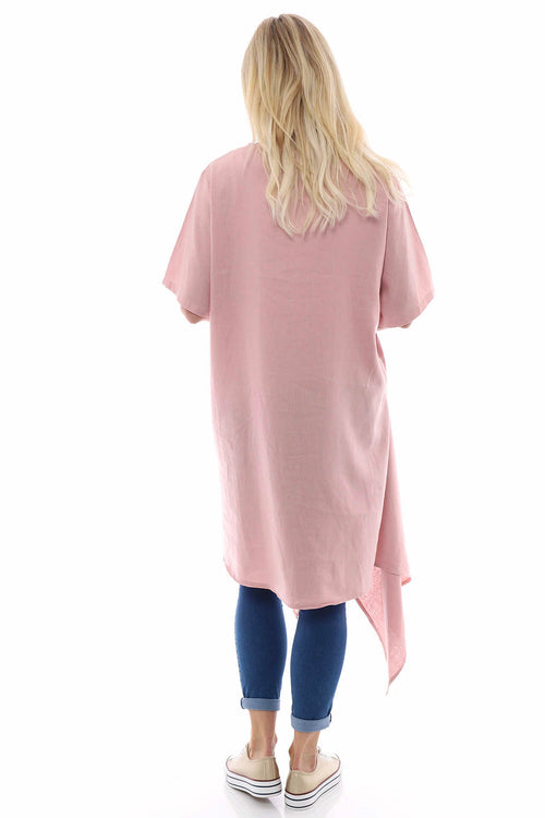 Avabella Asymmetric Linen Tunic Pink - Image 6