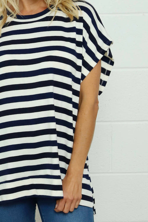 Winona Stripe Knit Top Navy - Image 3