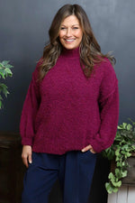 Melesina Boucle Jumper Berry Berry - Melesina Boucle Jumper Berry