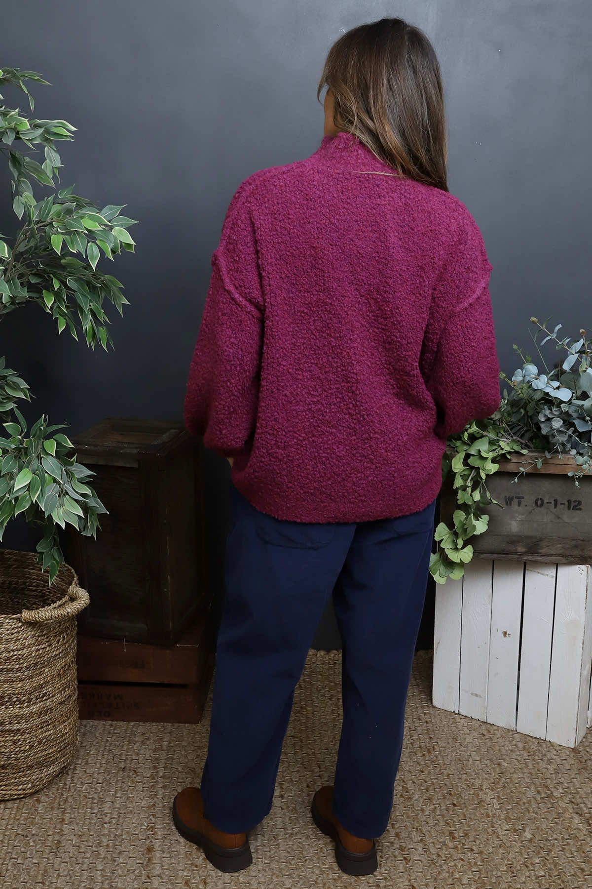 Melesina Boucle Jumper Berry