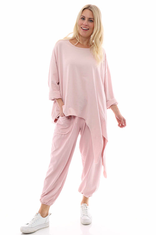 Caira Dipped Side Cotton Top Pink - Image 9