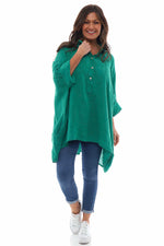 Par Linen Shirt Emerald Emerald - Par Linen Shirt Emerald
