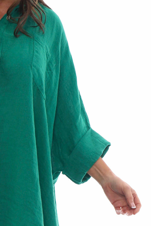Par Linen Shirt Emerald - Image 4