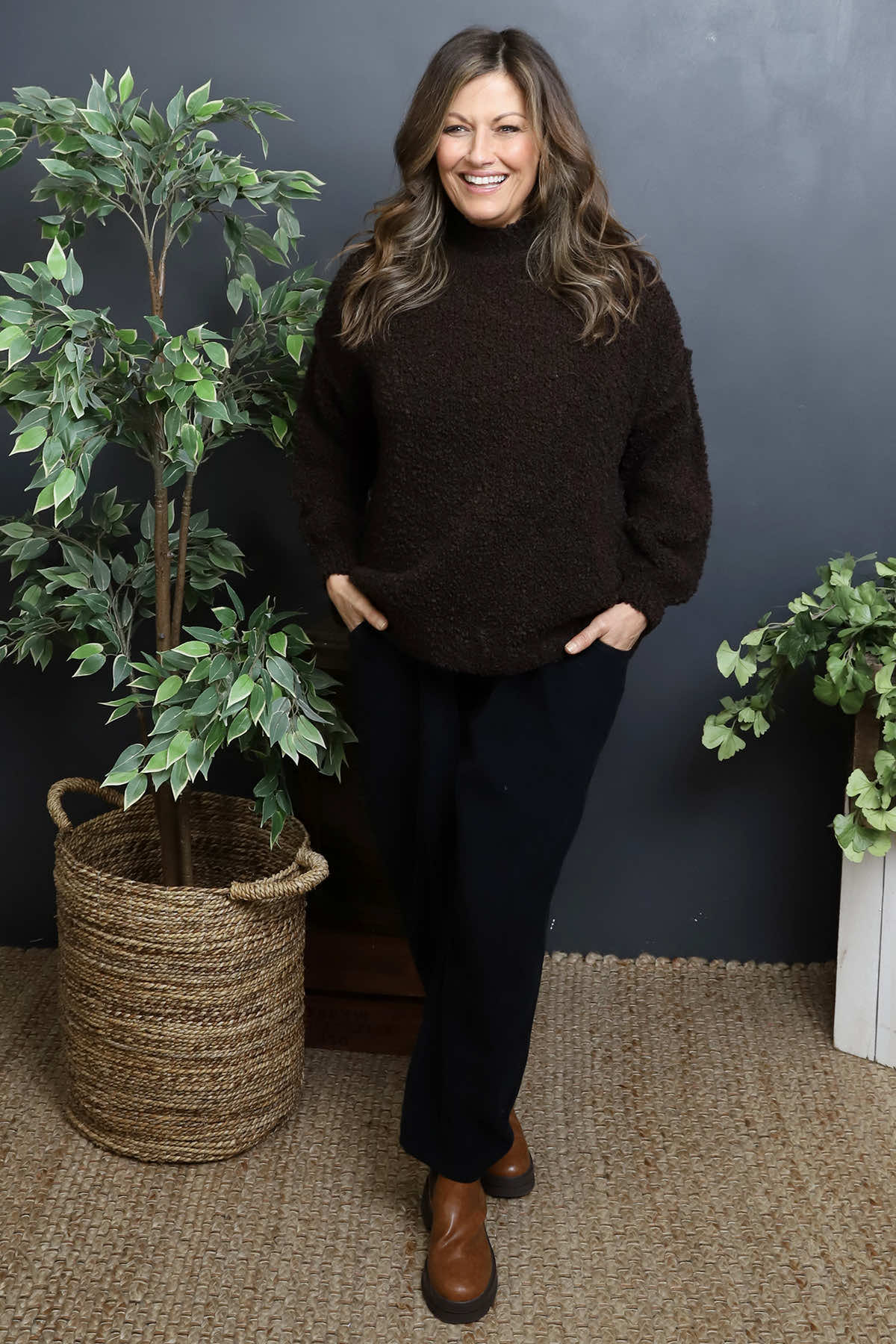 Melesina Boucle Jumper Cocoa