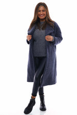Hesper Wool Coat Blue Grey Blue Grey - Hesper Wool Coat Blue Grey