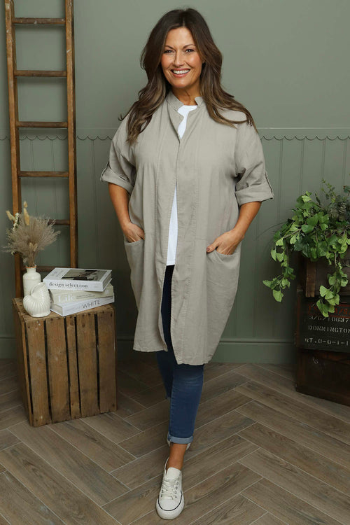 Gillian Linen Jacket Mocha - Image 1