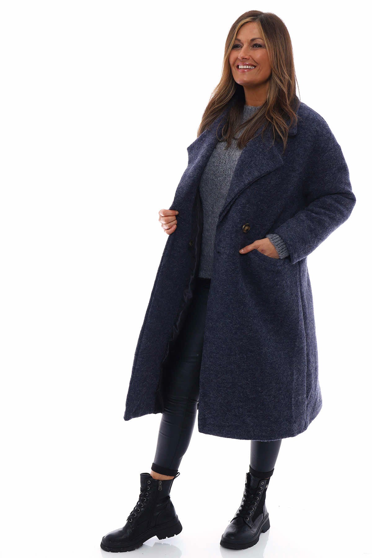 Hesper Wool Coat Blue Grey