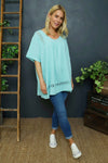 Katriel Embroidered Cotton Top Mint