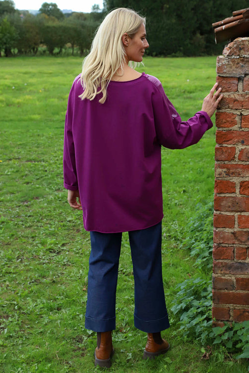 Estella Print Cotton Top Berry - Image 4