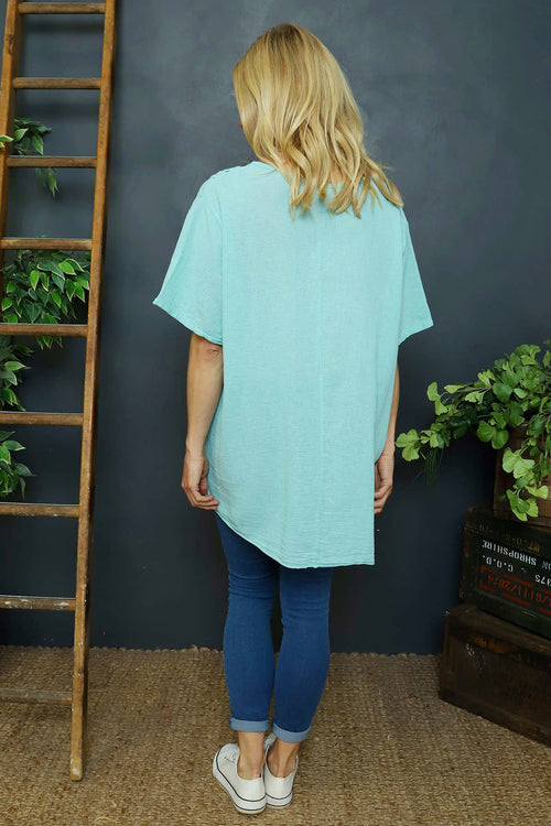 Katriel Embroidered Cotton Top Mint - Image 3