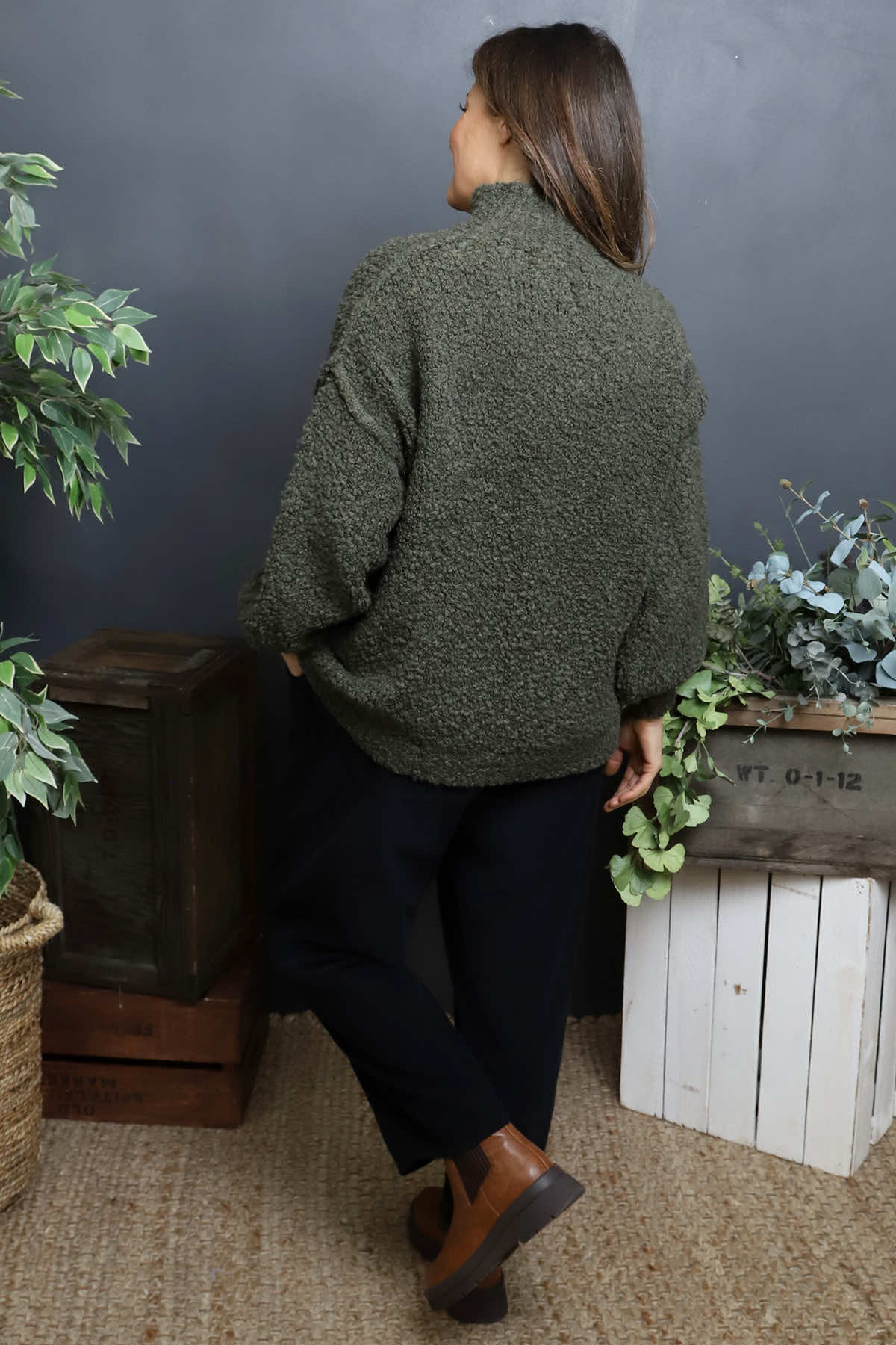 Melesina Boucle Jumper Khaki