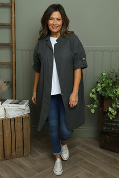 Gillian Linen Jacket Charcoal