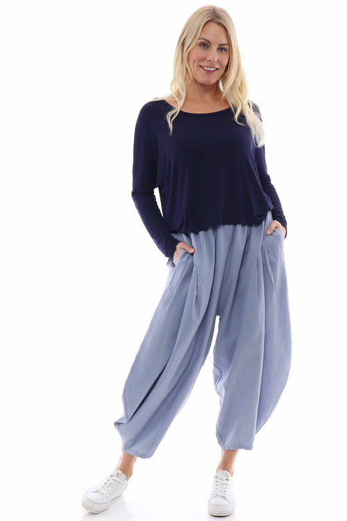 Lanelle Linen Trousers Blue Grey - Image 1