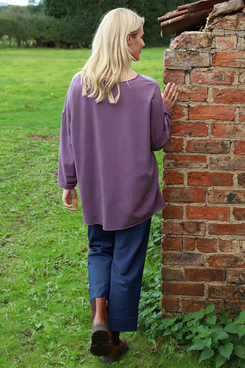 Estella Print Cotton Top Purple - Image 4