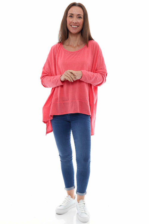 Made With Love Beth Top Coral Red