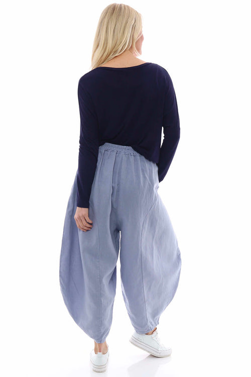 Lanelle Linen Trousers Blue Grey - Image 7