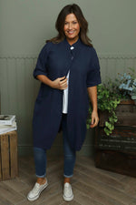 Gillian Linen Jacket Navy Navy - Gillian Linen Jacket Navy