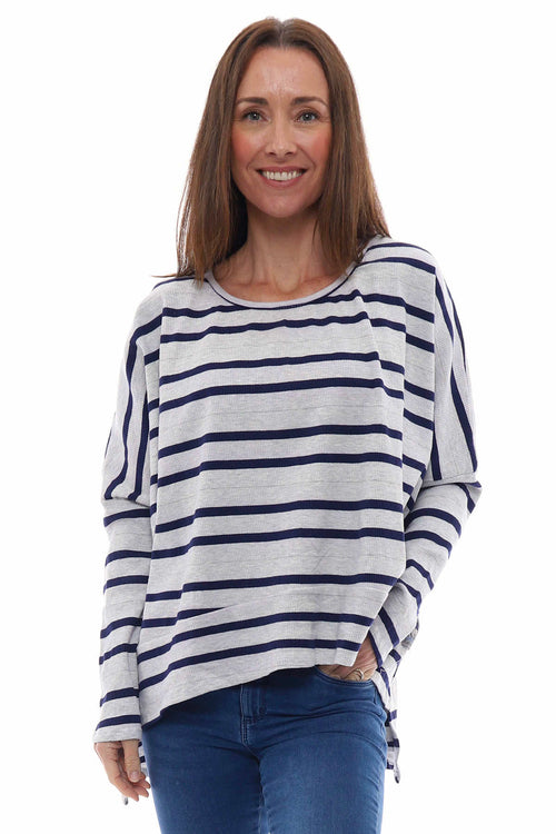Made With Love Beth Top Stone/Navy
