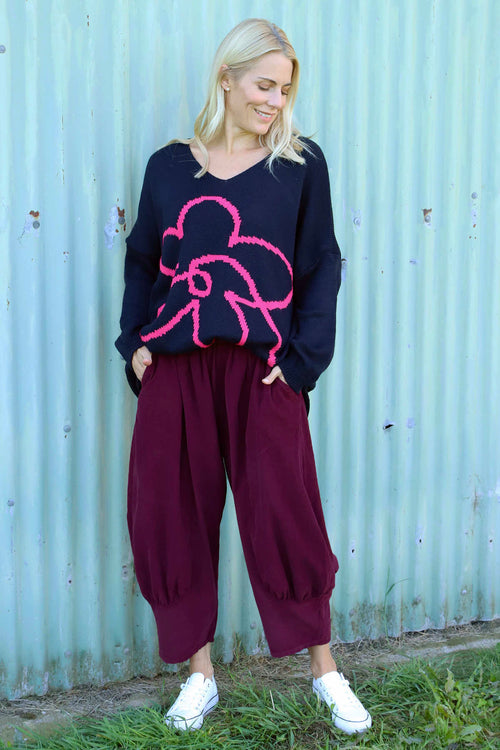 Olwen Needlecord Trousers Burgundy - Image 3