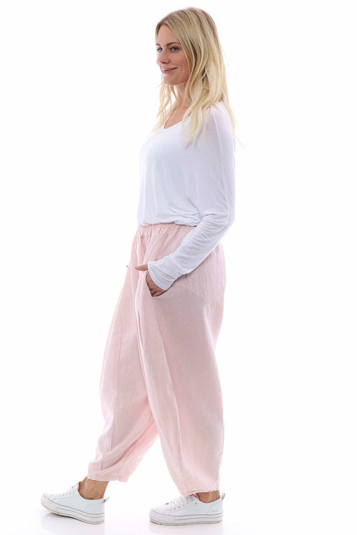 Lanelle Linen Trousers Pink - Image 5